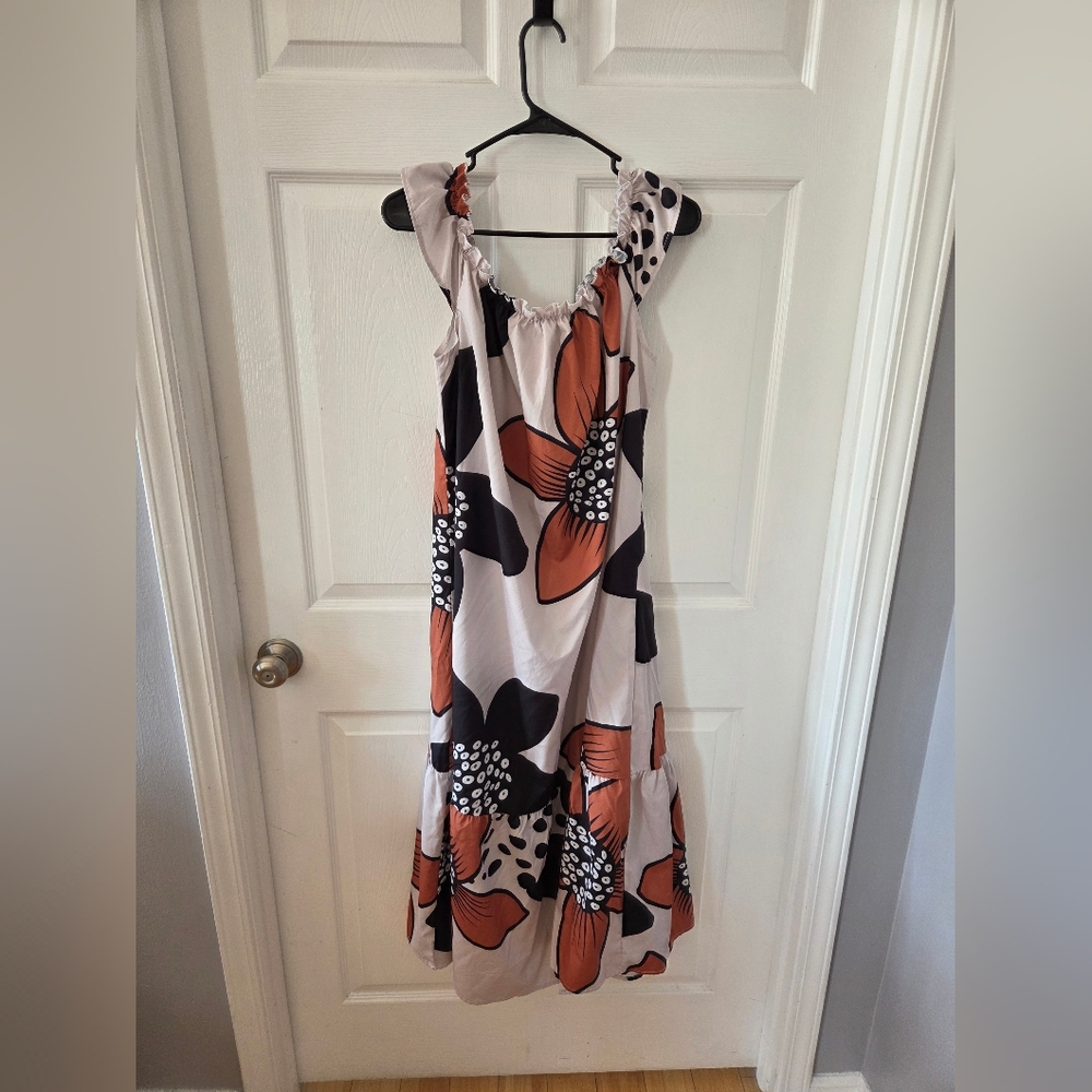 Floral Maxi Dress with Ruffled Straps